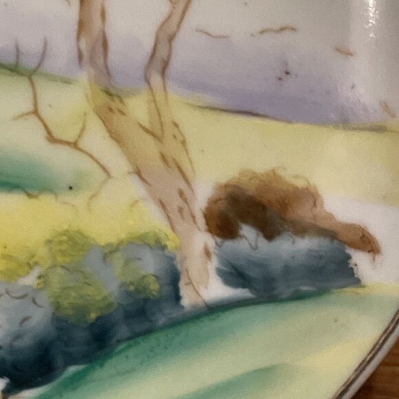 Japan Vintage Hand Painted Small Decorative Nature Scene Hanging Plate 5.5 in - Picture 5 of 9